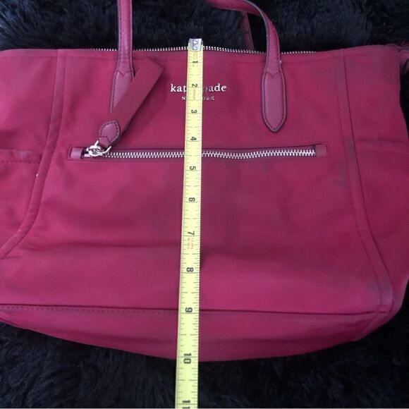 KATE SPADE Chelsea medium tote hand bag purse pockets wine burgundy - Picture 6 of 7